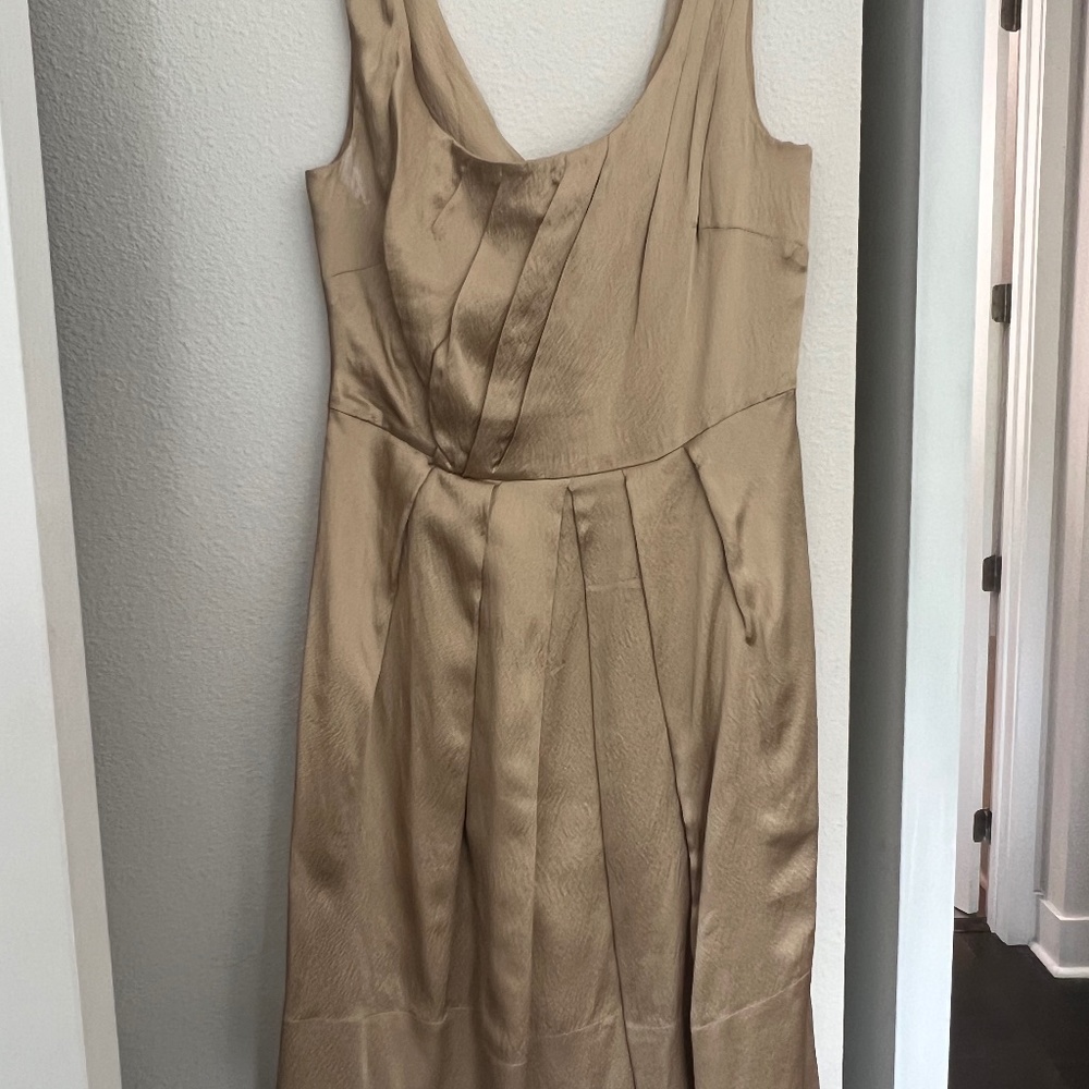 Golden silk dress